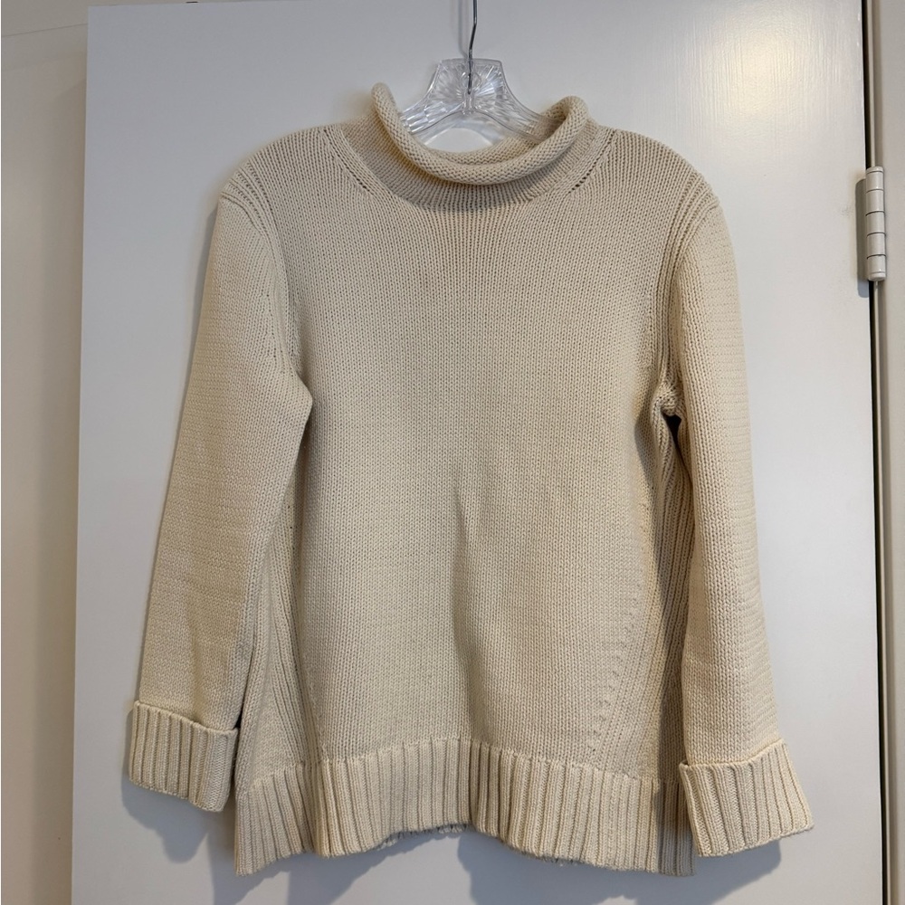 J. Crew women’s classic natural cotton rollneck sweater